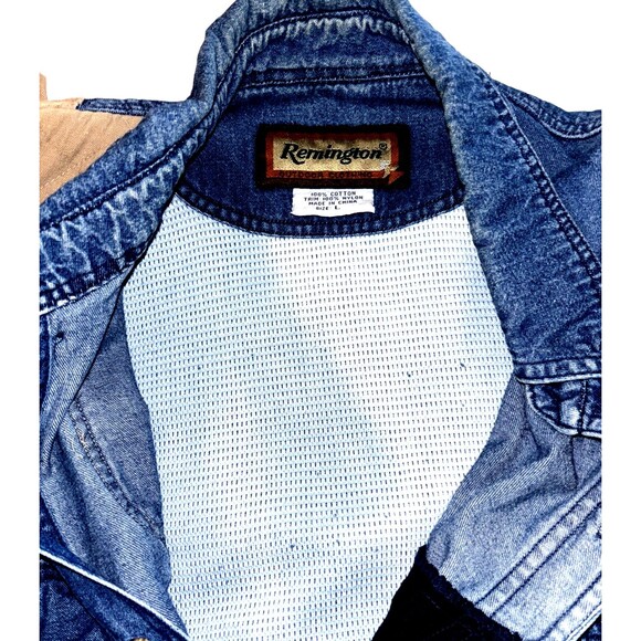 Vintage Remington Hunting Shacket Men's Large Denim with Game Pouch Pockets - Picture 11 of 12